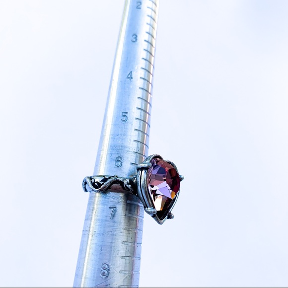 One Love Iced Pink Swarovski Heart Ring - Picture 3 of 6